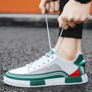 2025 summer flying mesh surface breathable casual sports shoes non-slip men fashion men's board shoes flat shoes large size 47 - Image 5