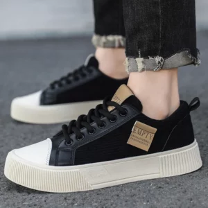 New men's fashionable anti-slip flat shoes, board shoes, casual sports shoes, breathable large-sized men's shoes, Lofu shoes - Image 3
