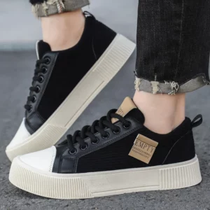 New men's fashionable anti-slip flat shoes, board shoes, casual sports shoes, breathable large-sized men's shoes, Lofu shoes - Image 4