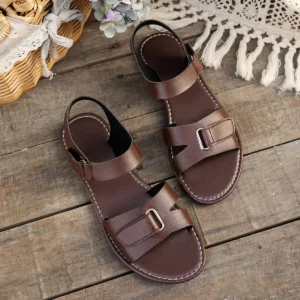 2026 Women Summer Flat Sandals Fashion Metal Buckle Strap Zapatos De Muje Brand Open Toe Casual Beach Roman Shoes for Ladies - Image 8