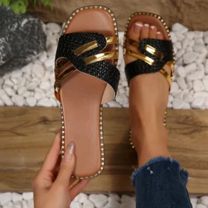 Women's Slippers New Summer Style Braided Versatile Casual Sandals Soft Sole Women's Flip Flop Women's Sandals Zapatos De Mujer - Image 6