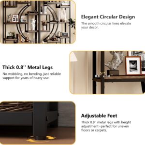HolliWill 70.8" Tall Bookshelf Set of 2, 79" Wide Geometric Display Shelf with 18 Open Storage Shelves, Etagere Bookcase for Living Room, Office, Bedroom - Anti-Tip & Adjustable Feet - Image 7