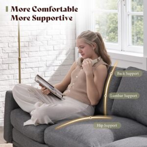AMERLIFE 3 Seater Sofa with Deep Seat, 74.8" Modern Fabric Couch for Living Room, Full Metal Support, Pet-Friendly Comfy Sofa, Standard Couch for Bedroom & Apartment, Grey Linen - Image 7