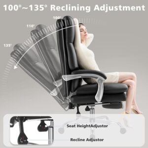 WAILOR Cloud-Like Comfy Office Chair with Footrest, Overstuffed Fiberfill Executive Desk Chair, Ultra-Soft Reclining High Back Computer Chair, Cozy Double-Layered Plush Seat, Big & Tall 400lbs Cap - Image 5