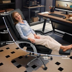 WAILOR Cloud-Like Comfy Office Chair with Footrest, Overstuffed Fiberfill Executive Desk Chair, Ultra-Soft Reclining High Back Computer Chair, Cozy Double-Layered Plush Seat, Big & Tall 400lbs Cap - Image 6