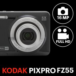 Kodak PIXPRO Friendly Zoom FZ55-BK 16MP Digital Camera with 5X Optical Zoom 28mm Wide Angle and 2.7" LCD Screen - Image 3