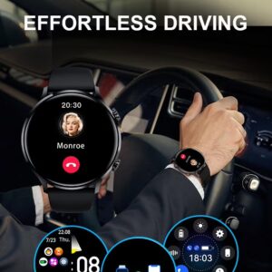 WAPIK Korean Brand Smart Watch Y5,Business Smartwatch, Waterproof Fitness Watch, Bluetooth Calling, Compatible with Android and iOS,Smartwatch For Men, Zinc Alloy Vacuum Plating, Heart Rate Monitoring,Black - Image 4