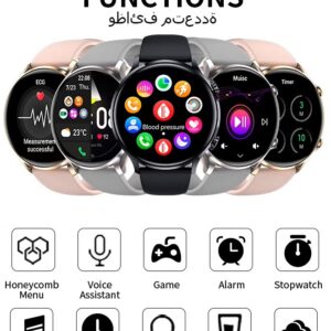 WAPIK Korean Brand Smart Watch Y5,Business Smartwatch, Waterproof Fitness Watch, Bluetooth Calling, Compatible with Android and iOS,Smartwatch For Men, Zinc Alloy Vacuum Plating, Heart Rate Monitoring,Black - Image 8