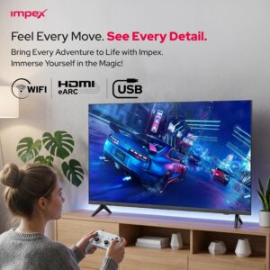 Impex 43-Inch Full HD Smart LED TV - Android, Quad Core, Frameless, A+ Panel, Wi-Fi, 2 HDMI, 2 USB, RJ45, 1920x1080 Resolution, 178° View, Slim Design, 2 Year Warranty - Gloria 43 Smart Black - Image 3