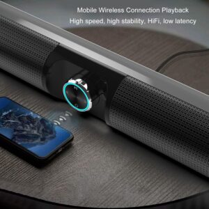 Bluetooth Sound Bar for TV, Bluetooth 5.3 Sound Bar Speaker with Immersive Sound Experience, RGB Ambient Light, Versatile Sound Modes with Wide Compatibility for Home Theater TV PC - Image 3