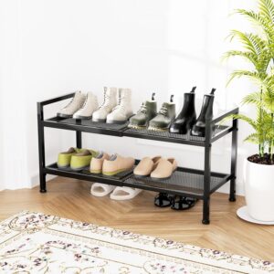 2 Tier Shoe Rack, Expandable Shoe Rack for Closet, Adjustable Shoe Organizer for Entryway, Shoe Storage Organizer for Door Entrance, Garage, Bedroom - Image 8