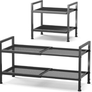 2 Tier Shoe Rack, Expandable Shoe Rack for Closet, Adjustable Shoe Organizer for Entryway, Shoe Storage Organizer for Door Entrance, Garage, Bedroom - Image 10