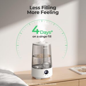 Homvana Humidifiers for Bedroom Home, 3.6 L Cool Mist Top-Fill 34H Super Long Time, Quiet 23dB, Baby Humidifier, Oil Diffuser for Large Room, House, Plant, Nursery, Office, BPA FREE, Ultrasonic (Grey) - Image 5