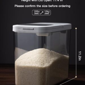 LivLab Mker 20-25 lbs Rice Dispenser with measuring spoon - 11.4Qt/12L Large Airtight Food Storage Rice Container for Cereal, Flour - BPA-Free PET, Slim Space-Saving - Image 2