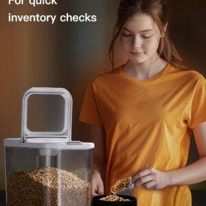 LivLab Mker 20-25 lbs Rice Dispenser with measuring spoon - 11.4Qt/12L Large Airtight Food Storage Rice Container for Cereal, Flour - BPA-Free PET, Slim Space-Saving - Image 3