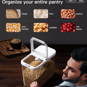 LivLab Mker 20-25 lbs Rice Dispenser with measuring spoon - 11.4Qt/12L Large Airtight Food Storage Rice Container for Cereal, Flour - BPA-Free PET, Slim Space-Saving - Image 9