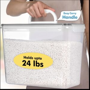 Shazo 2 PC (11L | 372 oz) Flour Sugar Storage Containers with Easy Carry Handle - Plastic Extra Large Food Storage Containers with Lids for Rice Cereal, BPA Free & Airtight Kitchen Pantry Organization - Image 4