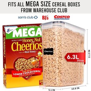 Shazo 2 Pack (6.3L / 213OZ) EXTRA Large Airtight Food Storage Cereal Containers for Bulk Food Storage BPA-Free Plastic Container, Pantry Organization and Canister for Rice, Pasta, Sugar & Flour - Image 3