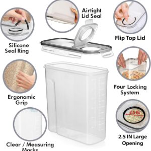 Shazo 2 Pack (6.3L / 213OZ) EXTRA Large Airtight Food Storage Cereal Containers for Bulk Food Storage BPA-Free Plastic Container, Pantry Organization and Canister for Rice, Pasta, Sugar & Flour - Image 5