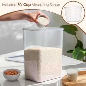 ComSaf Rice Container Set of 2, 9.5L/10Qt Large Airtight Food Storage Containers with Lids, BPA-Free Plastic Rice Storage Container for Kitchen Pantry Organization, Dry Food, Beans, Grain, and Flour - Image 3