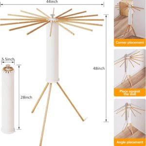 Clothes Drying Rack Tripod,Drying Rack Clothing,Laundry Drying Rack,Floor Standing,16 Wooden Poles,Collapsible Drying Racks for Laundry,Retractable,Foldable,Folding - Image 2