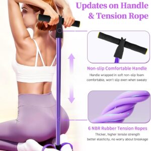 Pedal Resistance Bands with Handles, Upgrade 6-Tubes Manual Tension Training Pedal, Natural Rubber Foot Pedal Resistance Bands, Multifunction Fitness Bands for Abdomen, Waist, Arm, Leg - Image 3