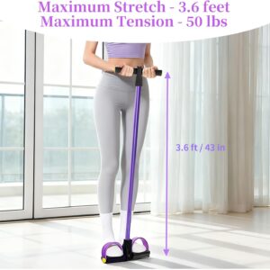Pedal Resistance Bands with Handles, Upgrade 6-Tubes Manual Tension Training Pedal, Natural Rubber Foot Pedal Resistance Bands, Multifunction Fitness Bands for Abdomen, Waist, Arm, Leg - Image 7