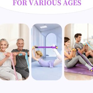 Pedal Resistance Bands with Handles, Upgrade 6-Tubes Manual Tension Training Pedal, Natural Rubber Foot Pedal Resistance Bands, Multifunction Fitness Bands for Abdomen, Waist, Arm, Leg - Image 8