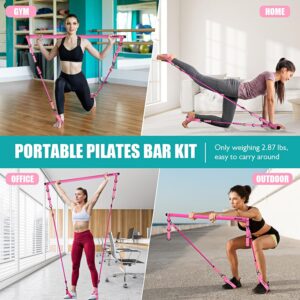 Ayombo Pilates Bar Kit with Resistance Bands, Pilates Workout Equipment for Legs, Hip, Waist, Arm, Squats Exercise Equipment for Home Workouts, Adjustable 3-Section Pilates Bar Kit for Women & Men - Image 5