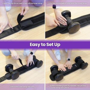 Hip Thrust Belt, Balency Hip Thrust Belt for Dumbbells Heavy, Booty Belt for Hip Thrust, Slip-Resistant Padding Hip Thrust Belt for Gym or Home Workouts, Hip Thrust Band for Dumbbell Kettlebell Plate - Image 8