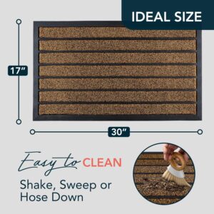 Extra Durable Door Mat - Dirt Trapping Outdoor Welcome Mats - Non-Slip Outdoor Indoor Entrance - Low Profile Front Doormat (30" x 17", Bright Brown) - Image 3
