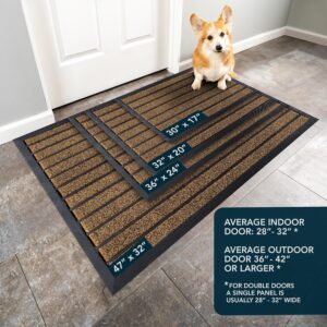 Extra Durable Door Mat - Dirt Trapping Outdoor Welcome Mats - Non-Slip Outdoor Indoor Entrance - Low Profile Front Doormat (30" x 17", Bright Brown) - Image 4