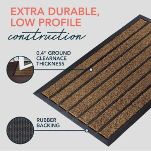 Extra Durable Door Mat - Dirt Trapping Outdoor Welcome Mats - Non-Slip Outdoor Indoor Entrance - Low Profile Front Doormat (30" x 17", Bright Brown) - Image 5