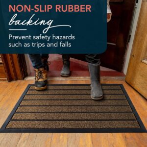 Extra Durable Door Mat - Dirt Trapping Outdoor Welcome Mats - Non-Slip Outdoor Indoor Entrance - Low Profile Front Doormat (30" x 17", Bright Brown) - Image 7