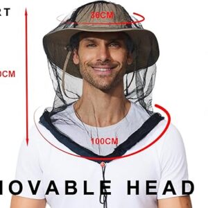 2 Pack Mosquito Head Net Mesh for Hiking & Outdoors,Bug Face Netting over Hat Adults Gnat Fly Insect Midge Protection - Image 2