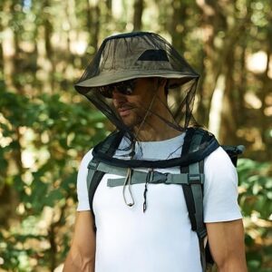 2 Pack Mosquito Head Net Mesh for Hiking & Outdoors,Bug Face Netting over Hat Adults Gnat Fly Insect Midge Protection - Image 3