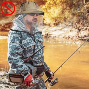 2 Pack Mosquito Head Net Mesh for Hiking & Outdoors,Bug Face Netting over Hat Adults Gnat Fly Insect Midge Protection - Image 6