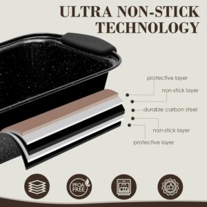 Baking Pans Set Nonstick, Bakeware Sets Stackable with Silicone Handles, AIVIKI 22 Pieces Oven Pan for Cooking Including Baking Cookie Sheet with Rack, Roast Pan, Cake Pan, Loaf Pan, Muffin Pan, Black - Image 6