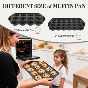 Baking Pans Set Nonstick, Bakeware Sets Stackable with Silicone Handles, AIVIKI 22 Pieces Oven Pan for Cooking Including Baking Cookie Sheet with Rack, Roast Pan, Cake Pan, Loaf Pan, Muffin Pan, Black - Image 7