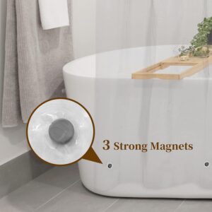 Barossa Design Plastic Shower Liner Clear - Premium PEVA Shower Curtain Liner with Rustproof Grommets and 3 Magnets, Waterproof Cute Lightweight Standard Size Bathroom Curtains - Clear - Image 3