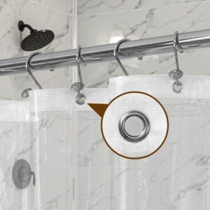 Barossa Design Plastic Shower Liner Clear - Premium PEVA Shower Curtain Liner with Rustproof Grommets and 3 Magnets, Waterproof Cute Lightweight Standard Size Bathroom Curtains - Clear - Image 5