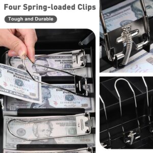 Locking Cash Box with Lock, Money Box with Cash Tray, Lock Safe Box with Key, Money Saving Organizer,11.81Lx 9.45Wx 3.54H Inches, Black XL Large - Image 4