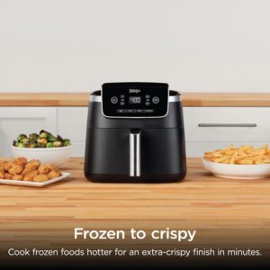 Ninja Air Fryer with Air Crisp | 5 QT Capacity fits up to 4lbs of Fries | 4-in-1 Pro Air Fry, Roast, Reheat, Dehydrate | 400°F Max Temp | 1750 Watts | W/Nonstick Basket & Crisper Plate | Grey | AF141 - Image 2