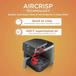 Ninja Air Fryer with Air Crisp | 5 QT Capacity fits up to 4lbs of Fries | 4-in-1 Pro Air Fry, Roast, Reheat, Dehydrate | 400°F Max Temp | 1750 Watts | W/Nonstick Basket & Crisper Plate | Grey | AF141 - Image 3