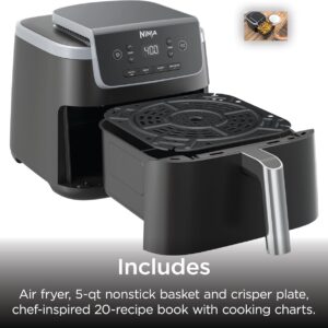 Ninja Air Fryer with Air Crisp | 5 QT Capacity fits up to 4lbs of Fries | 4-in-1 Pro Air Fry, Roast, Reheat, Dehydrate | 400°F Max Temp | 1750 Watts | W/Nonstick Basket & Crisper Plate | Grey | AF141 - Image 10