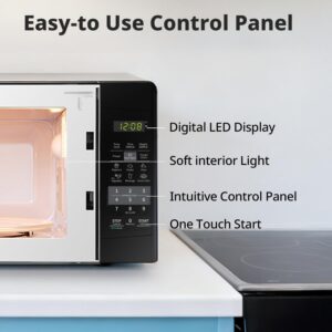 COMFEE' EM720CPL-PMB Countertop Microwave Oven with Sound On/Off, ECO Mode and Easy One-Touch Buttons, 0.7cu.ft, 700W, Black - Image 8