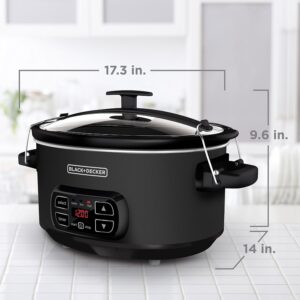 BLACK+DECKER 7-Quart Slow Cooker, SCD4007, Chalkboard Exterior, Locking Lid, 3 Heat Settings, Removable Stoneware Crock - Image 3