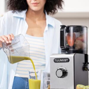 Cold Press Juicer Machine, 6.5" Large Feed Chute Masticating Extractor, Easy to Clean for Whole Fruits & Vegetables, High Yield - Image 2