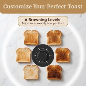 Elite Gourmet ECT-3100 4-Slice Long Slot Toaster | Extra Wide Slots for Bagels, Sourdough & Texas Toast | 6 Browning Settings | Reheat, Defrost & Cancel | Built-In Warming Rack | Stainless Steel - Image 6