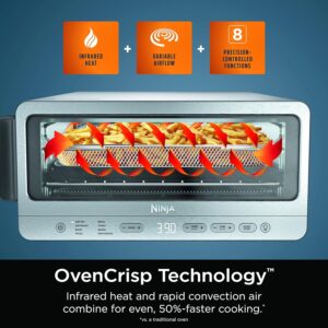 Ninja Air Fryer Toaster Oven Combo | 8-in-1 Functionality | Flip Up & Away for Storage Space | Air Fry Basket, Sheet Pan, Wire Rack & Removable Crumb Tray |1800 Watt | Stainless Steel | SP151 - Image 4